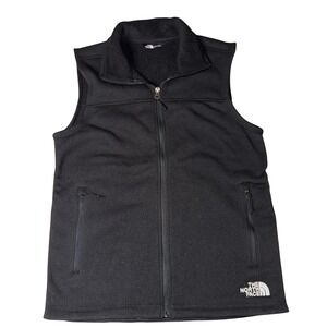 The North Face Fleece Vest Small Black NF0A47FA Full Zip Sweater Knit